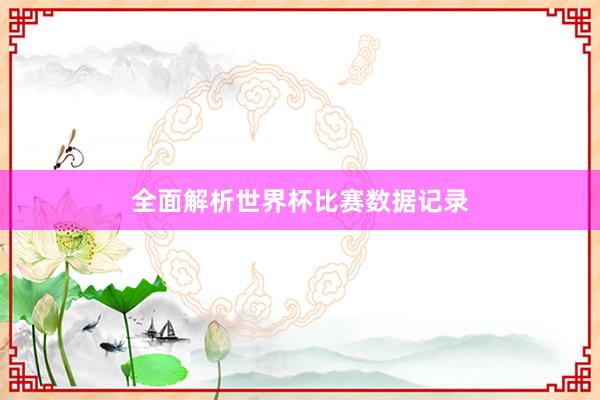 全面解析世界杯比赛数据记录