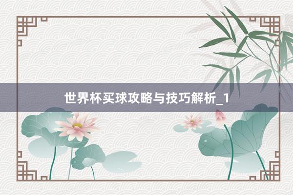 世界杯买球攻略与技巧解析_1